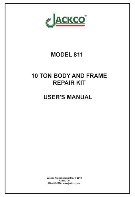 Jackco 811 User Manual Pdf Download Manualslib