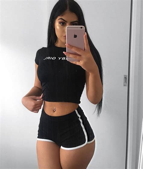 Comfy Baddie Outfits Shorts Crop Top On Stylevore