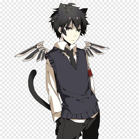 Anime Boy With Wings And Black Hair