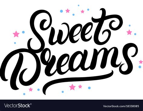 Sweet Dreams Hand Written Lettering With Stars Vector Image