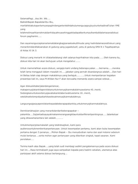 Contoh Teks Moderator Forum : Format Skrip Moderator Forum Or Webinar Tajuk Forum Internet