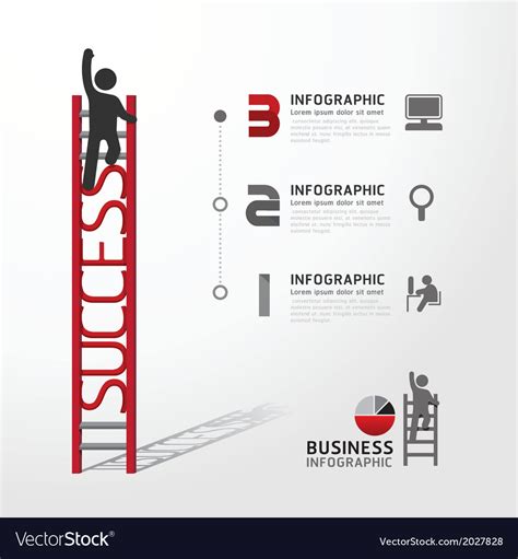 Business Infographic Climbing Ladder Concept Vector Image
