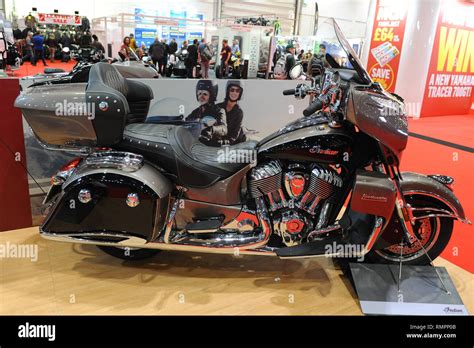 London, UK. 15th Feb, 2019. An Indian Roadmaster 1811cc motorbike on