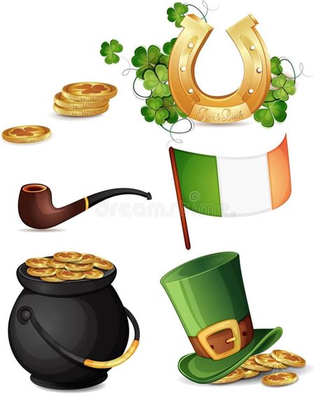 Patrick's day, you need to wear green otherwise you will be pinched!!! Saint Patrick S Day Symbols Stock Illustration ...
