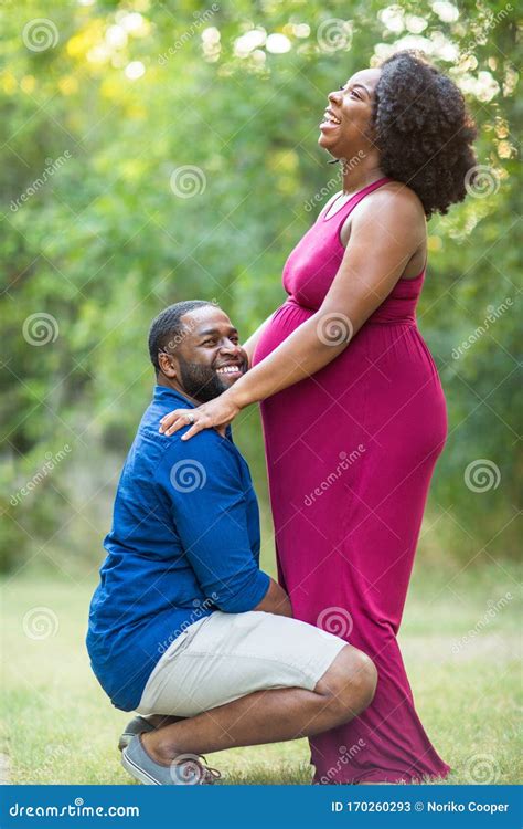 Portrait Of A Happy Pregnant African American Couple Stock Image