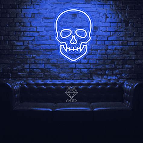 Skull Neon Sign Led Neon Sign Wall Decor Custom Neon Etsy