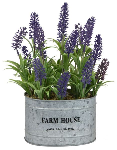 Faux Flower Lavendermetal Pot Home Accents