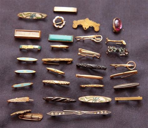 Lot Of Vintage Antique Estate Victorian Miniature Enamel Bar Pin Brooch
