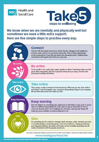 Take 5 Steps To Wellbeing Poster A3 Cris Public Health Info