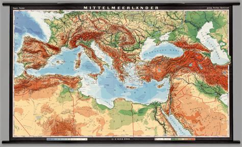 Mediterranean Lands -- Physical-Political - David Rumsey Historical Map Collection
