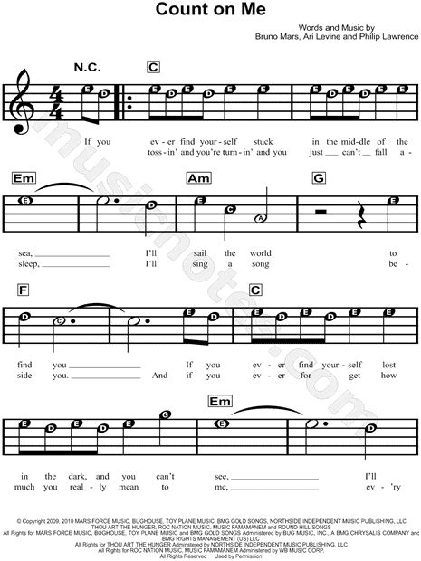 Count On Me Piano Chords Easy Sheet And Chords Collection
