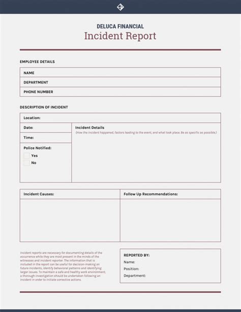 Sample How To Write An Effective Incident Report Templates