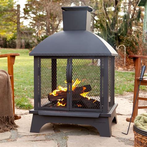 Outdoor Patio Fireplace Wood Burning Fire Pit Chiminea