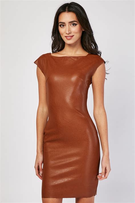 sleeveless faux leather bodycon dress just 7