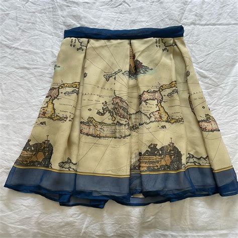 Anna Sui Skirts Anna Sui For Anthropologie Map Of The World Skirt