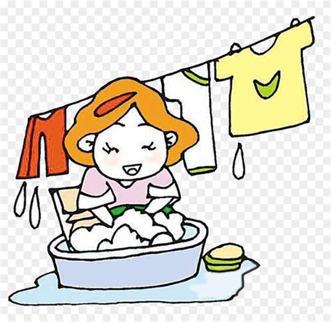 Cartoon Washing Clothing Laundry Clip Art Hand Wash Clothes Cartoon