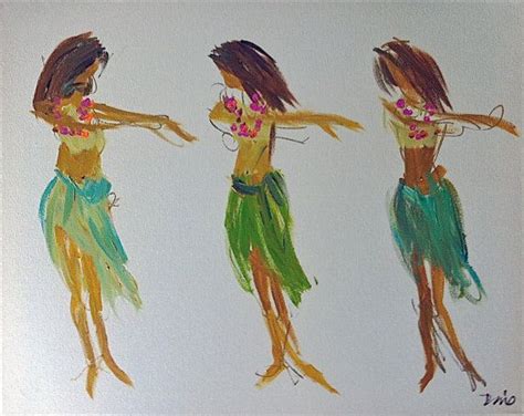 Print On Papercanvas Hula Lessons Etsy Painting Painting Of Girl Art