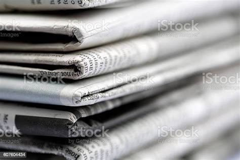 Newspapers Folded And Stacked Concept Stock Photo Download Image Now