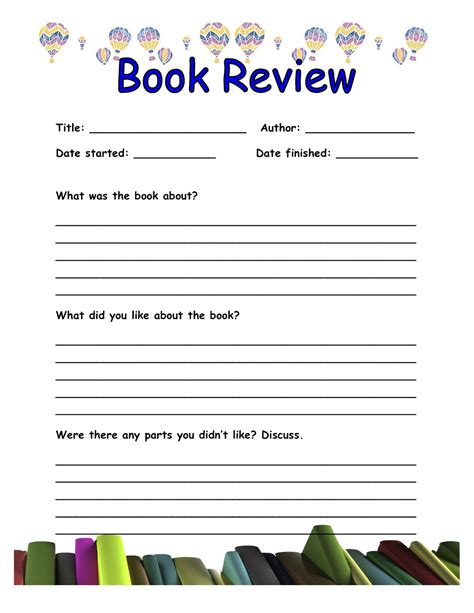 Bookreview Book Review Template Book Review Writing A Book Review