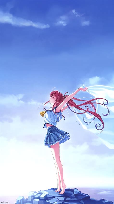 2160x3840 Anime Deep Blue Sky Pure White Wings 4k Sony Xperia Xxzz5