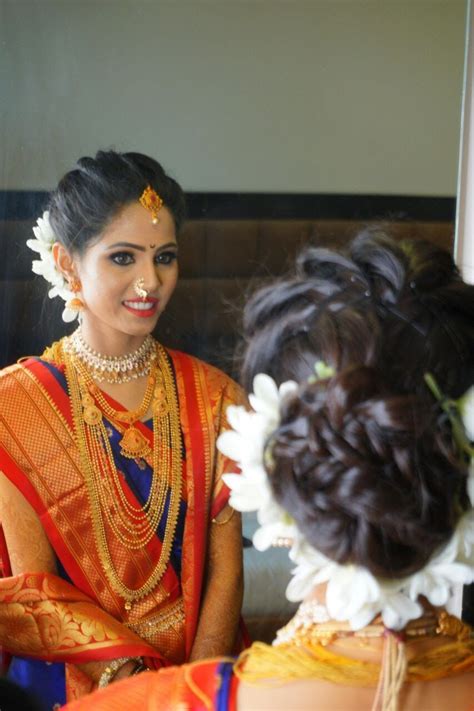 Bridal Hairstyle Indian Marathi Style Wavy Haircut