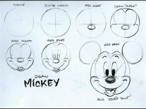 How To Draw Mickey Mouse Face At Drawing Tutorials