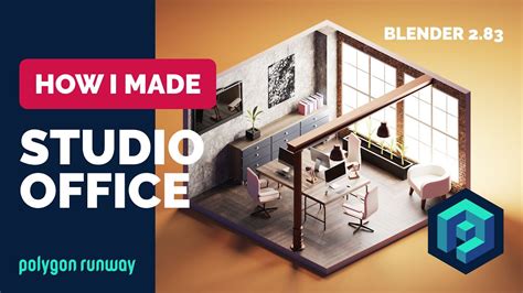 Studio Office In Blender 28 Isometric 3d Modeling Process Youtube