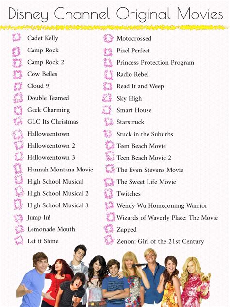 Disney Channel Original Movies Checklist Disney Movies To Watch