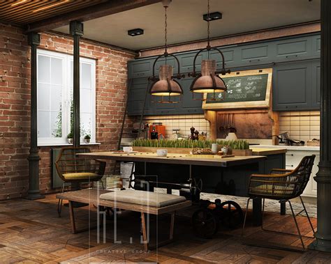 Located steps away from the beach, the client. industrial kitchen decor | Interior Design Ideas.