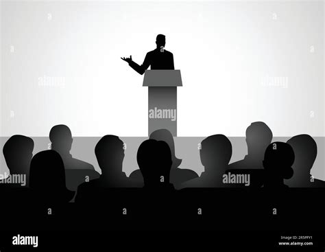 Giving Presentation Crowd Audience Stock Vector Images Alamy