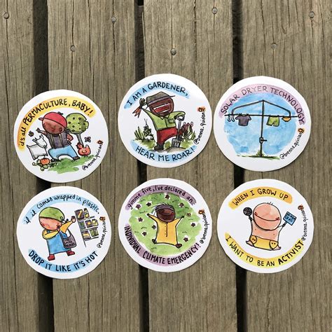 Brenna Quinlan's - Set of 6 Stickers - Permaculture Principles Australian Store