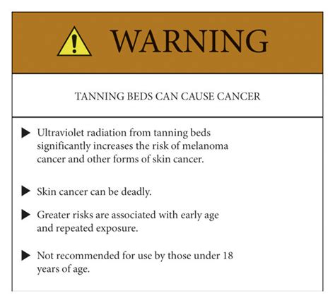 Warning Label Shown To Tanning Bed Users Download Scientific Diagram