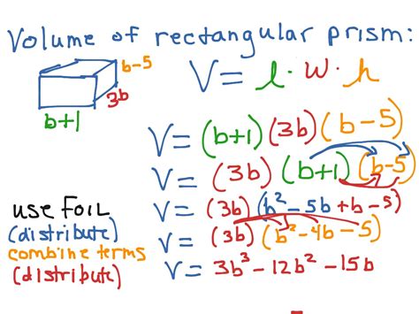 Volume Of Rectangular Prism With Polynomial Expressions Math