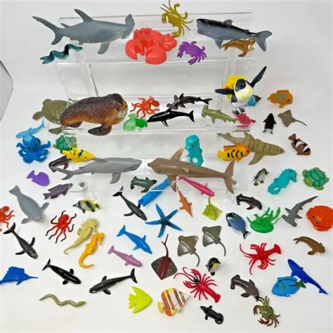Sea Life Marine Ocean Animals Fish Creatures Toys Lot Plastic Rubber