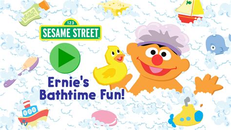 🕹️ Play Sesame Street Ernie S Bathtime Fun Game Free Online Path Making Line Drawing Video Game