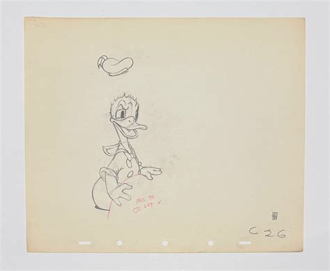 Original Walt Disney Production Drawing From Donalds Cousin Gus
