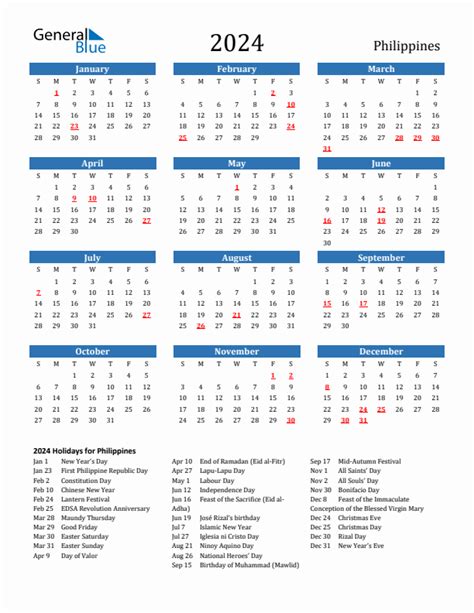 Calendar With Holidays Philippines Vita Aloysia