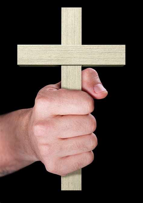 Hand Holding Crucifix Digital Art By Allan Swart Pixels