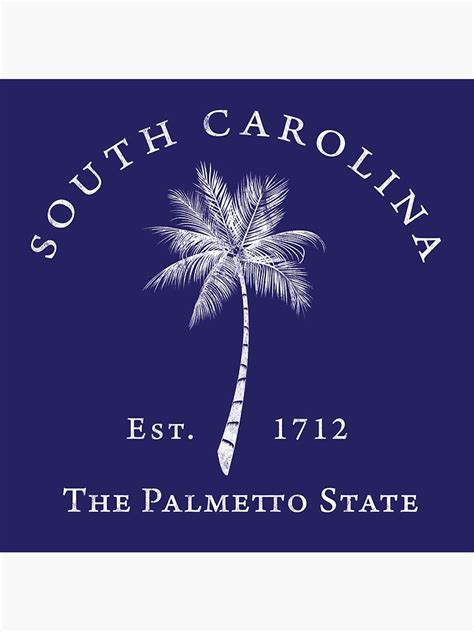 South Carolina Sc Palmetto State Old Style Vintage White Sticker By