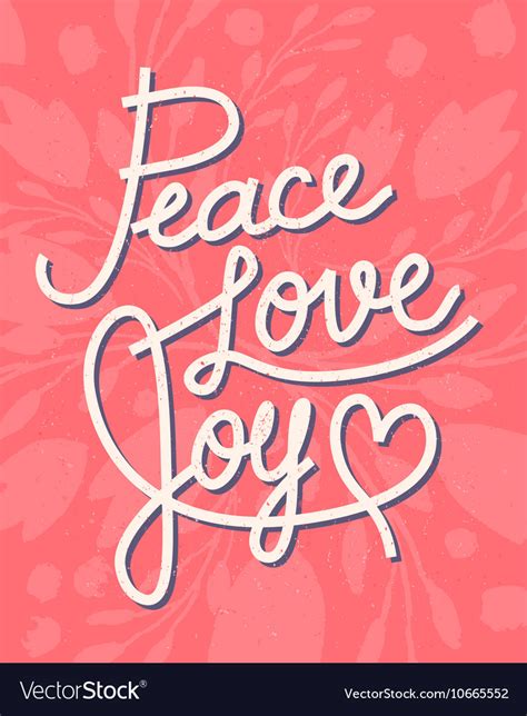 Peace Love Joy Christmas Lettering Quote Vector Image
