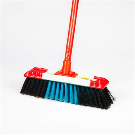 12 Sweeping Broom Painted Base Soft 2 Colour Handle Teepee Brush