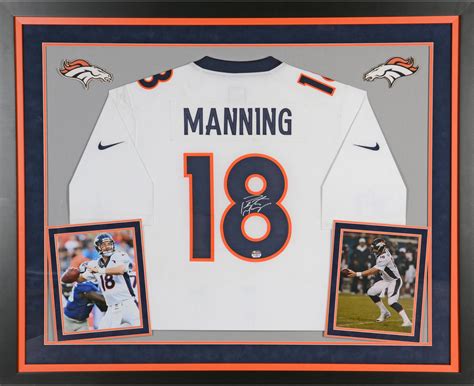 Peyton Manning Denver Broncos Autographed Deluxe Framed Nike Limited