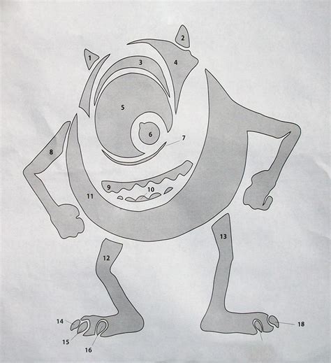 Monsters Inc Mike Wazowski Free Pumpkin Stencil Pumpkin Pattern