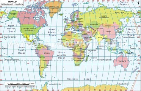 Finding Latitude And Longitude Coordinates On A World Map