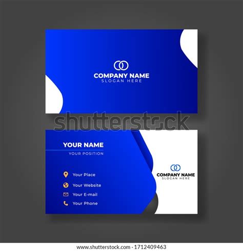 Modern Blue Business Card Template Modern Stock Vector Royalty Free