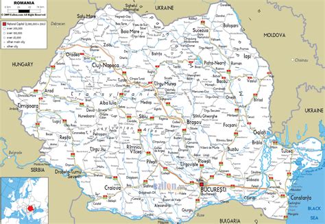 Detailed Clear Large Road Map Of Romania Ezilon Maps