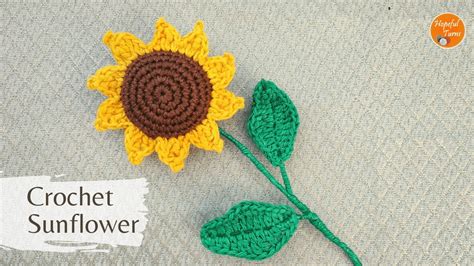 Crochet Sunflower Easy Crochet Flower For Bouquet With Crochet Leaf