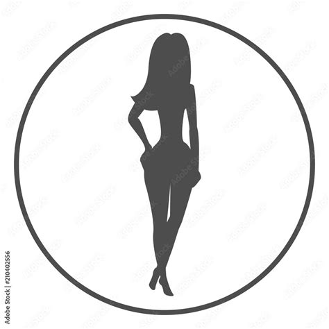 Silhouette Of Sexy Naked Woman In Circle Vector Icon Stock Vector Adobe Stock