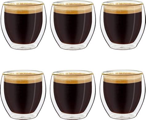Creano 6x Double Walled Espresso Glasses Thermo Glasses With Floating Effect 100ml Bigamart