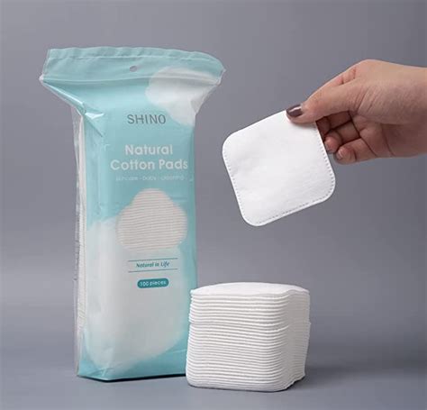 Shino Natural Square Cotton Pads100 Ps Biodegradable Pads
